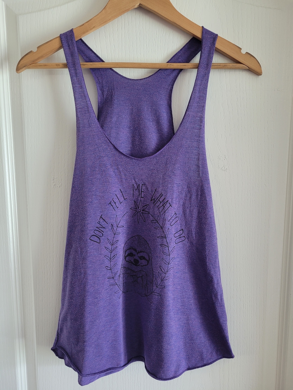 Purple Racerback Sloth Tank Top